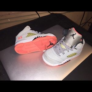 Air Jordans Salmon and Silver Size 6c